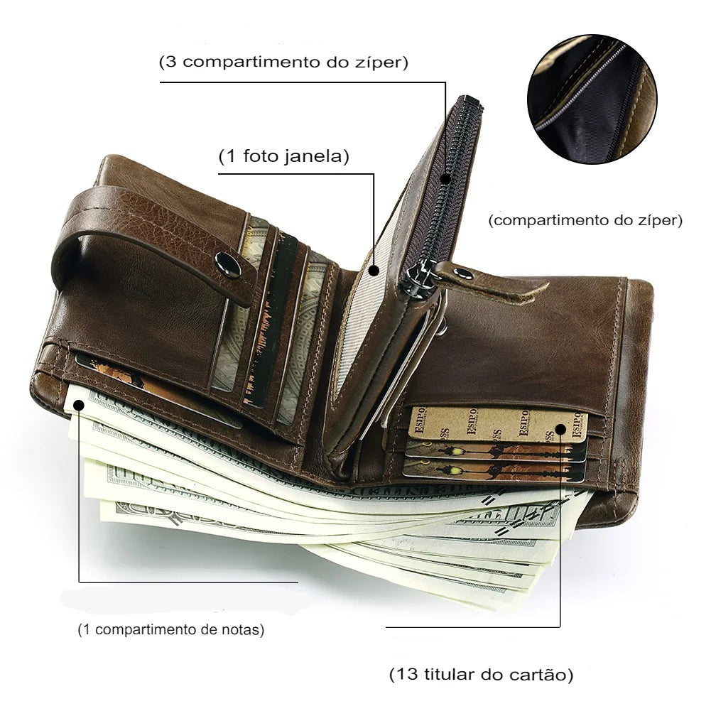 Carteira Antifurto Men Wallet RFID.